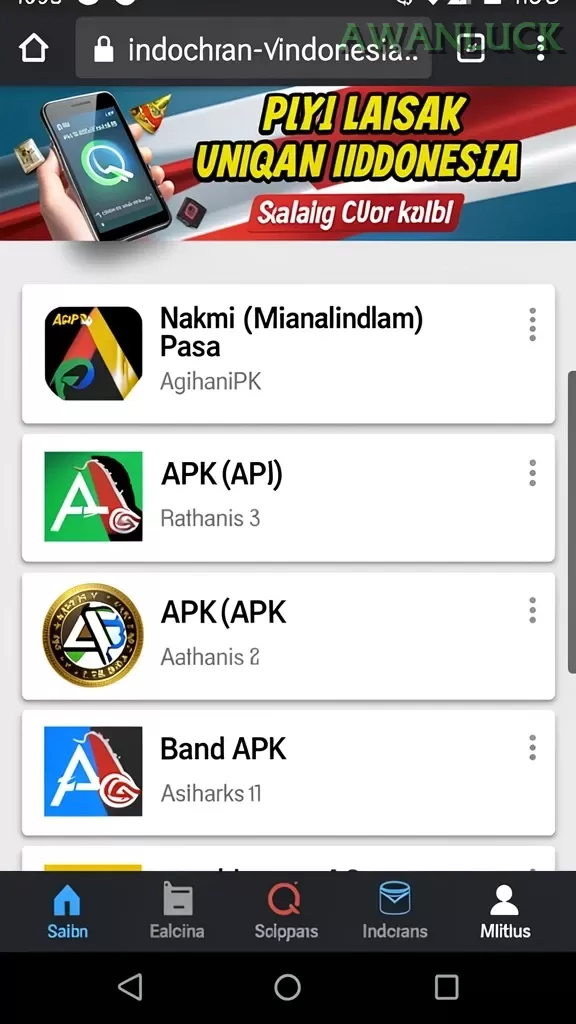 Cuplikan layar RK8 — halaman utama